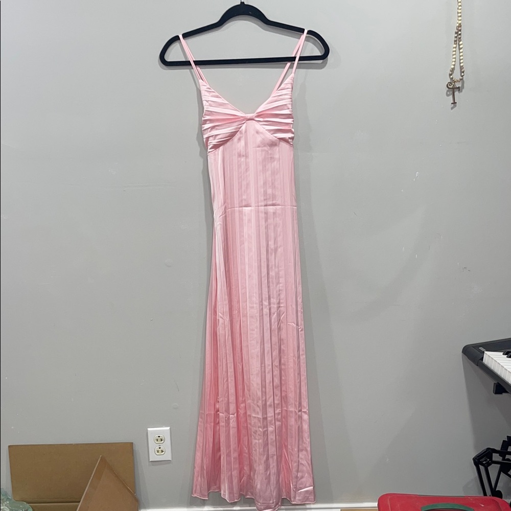 SHEIN Pink Midi Slip Dress